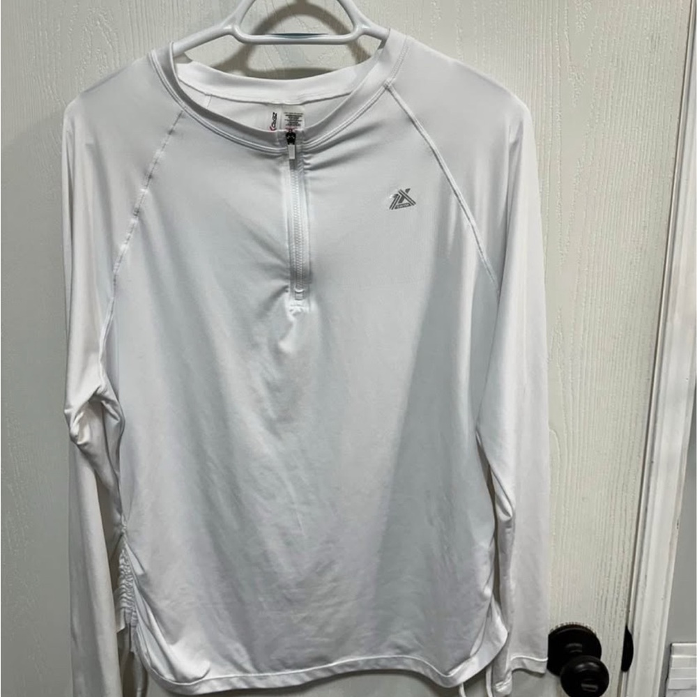 White Quarter-Zip Long Sleeve Shirt